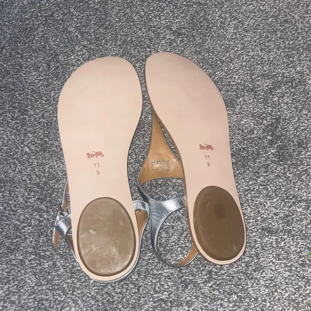 Metallic Leather Coach Sandals (NWT) - Size 11 - Picture 4 of 5